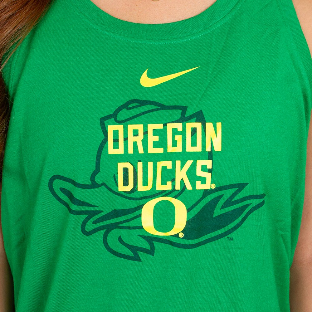 Classic Oregon O, Nike, Green, Sleeveless, Tri-blend, Women, Racerback, Tank, Shirt, 954281